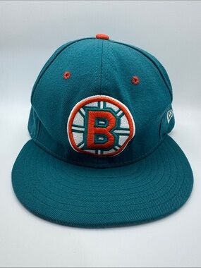NHL New Era Boston Bruins 59FIFTY Teal Fitted Cap 7 1/2 Size